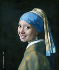 Girl with Pearl Earring Smiling